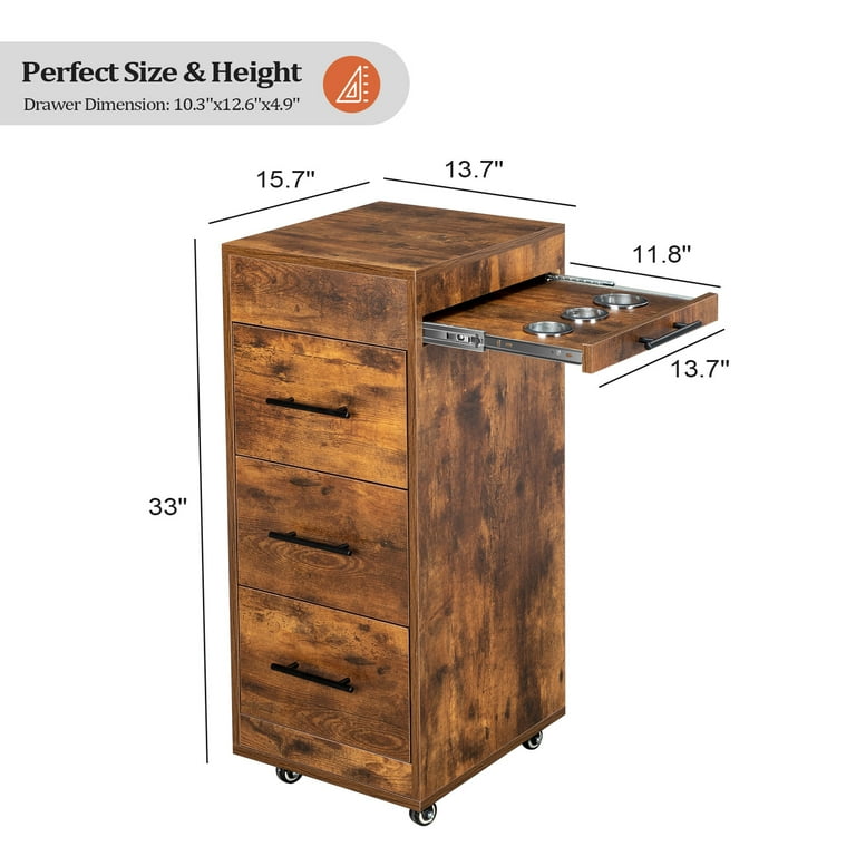 Wood Salon Trolley Cart with Wheels, Salon Cart for Hair Stylist