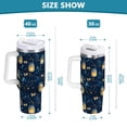 thumbnail image 6 of Yayeee 40oz Stainless Steel Tumbler with Straw and Handle Double-Wall Insulated Travel Water Bottle, Blue Fireflies Pattern, 6 of 8
