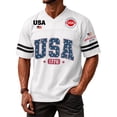 thumbnail image 4 of Evdexr 250 Year American Anniversary Shirts Mens Short Sleeve Crew Neck U.s. 250th Anniversary Graphic Tees American Flag Red White Blue Vintage Independence T Shirt White L, 4 of 5