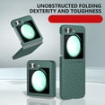 thumbnail image 2 of Compatible With Samsung Galaxy Z Flip 6 Case Carbon Fiber,Screen Protector Protective Case for Galaxy Z Flip 6 Diamond Patterned PU Leather Lightweight Shockproof Phone Cover,Darkgreen, 2 of 6
