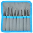 thumbnail image 4 of Delcast TZ-8X ESD Safe Anti-Static Stainless Steel Tweezers Set for Electronics, Jewelry, Crafts, 8 Piece, 4 of 5