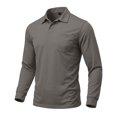 thumbnail image 5 of GEWSEY Mens Polo Shirt Long Sleeve Athletic Breathable Collar Golf Shirt Performance, Moisture Wicking, Business Casual, Collared Shirt, Soft (Grey, XXL), 5 of 8