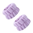 thumbnail image 1 of Farfi 2Pcs Face Wash Wristbands Super Soft Highly Absorbent Elastic Allergy Free Quick Dry Coral Velvet Makeup Wrist Wraps Washing Face Wristbands Home Supplies (Purple), 1 of 13