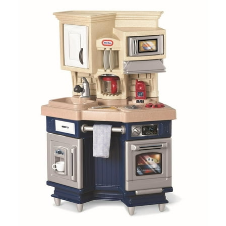 Play Kitchen Set - Compact Pretend Kitchen with Stove, Oven, Fridge & Accessories