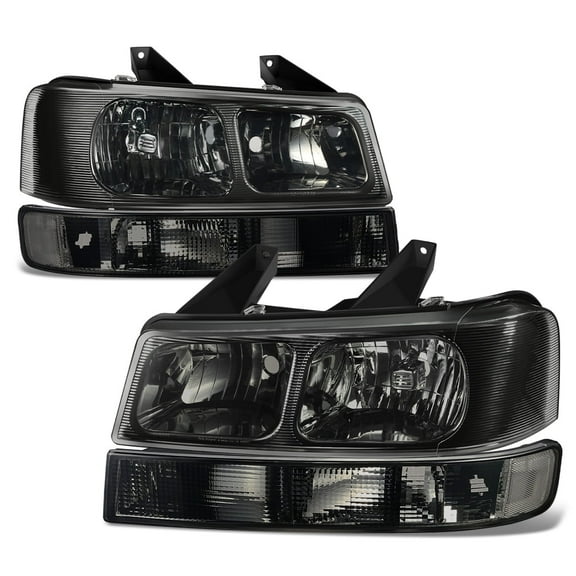DNA Motoring For 03-24 Chevy Express GMC Savana Smoked Headlights Bumper Signal Lamp Assembly