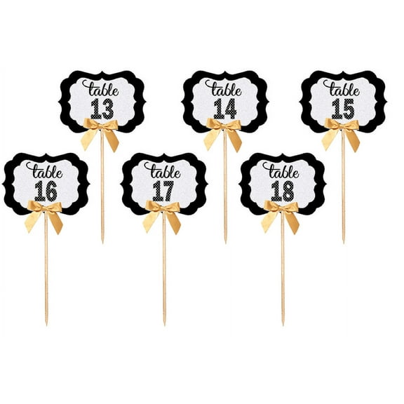 Table Numbers 13-18 Table Decoration Party Centerpiece Picks
