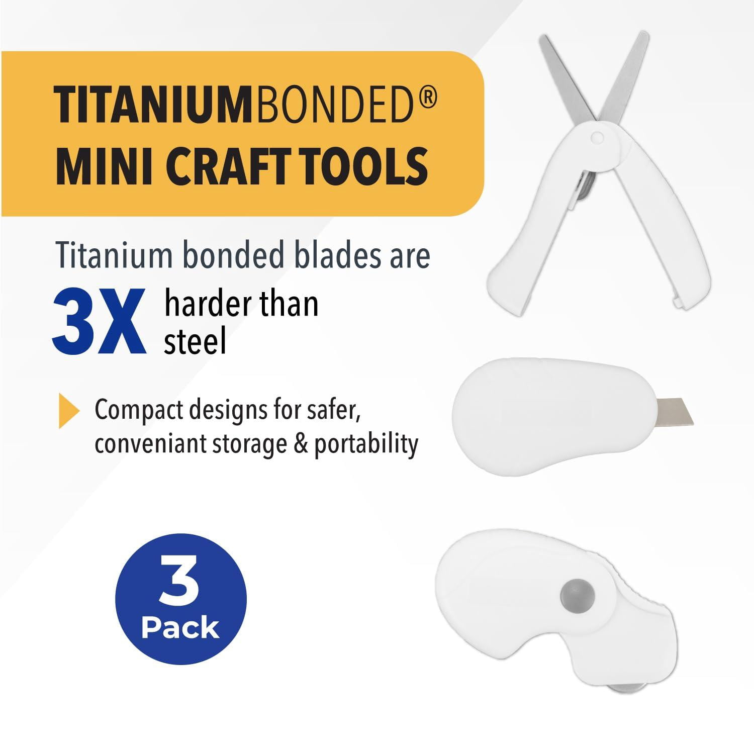 Titanium-bonded Mini 3-piece Travel Set - Folding For Fabric And Paper  Slicer & Rotary
