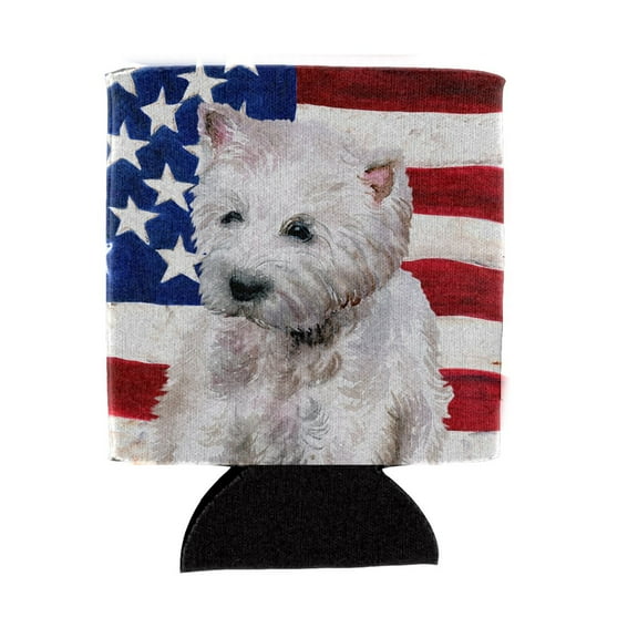 Carolines Treasures BB9701CC Westie Patriotic Can or Bottle Hugger  Can Hugger multicolor