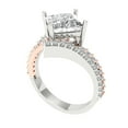 thumbnail image 2 of 2.3075 ctw Solitaire with Zirconia Diamond Accents Anniversary Ring for Women | Princess Cut Moissanite | Hyperallergenic Solid 18K White/Rose Gold, 2 of 5