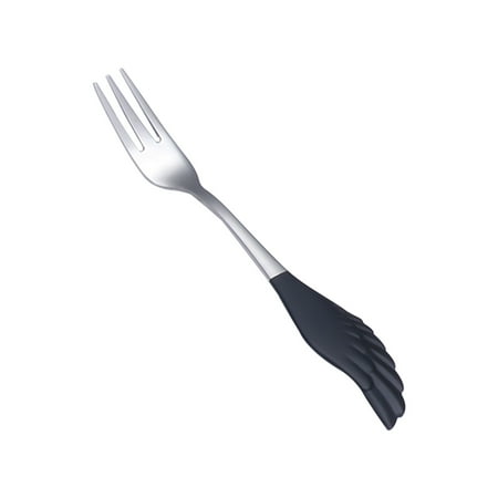 

GYMNASTIKA Stainless Steel Fork Spoon Spoon Fork Creative Anti-rust Stainless Steel Wing Shape Dinnerware Set for Dessert