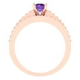 thumbnail image 4 of Clara Pucci 14K Rose Gold 0.86 Natural Amethyst Engraveable Engagement Ring + Wedding Band Set, 4 of 7