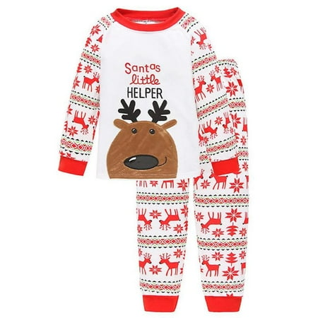 

Kids Boy Girl Christmas Pyjamas Set Xmas Santa Elk Sleepwear Nightwear