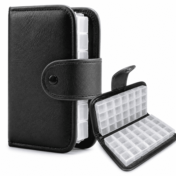 AM PM Pill Organizer 14‑Day, Waterproof 7‑Day Weekly Medication Case with 7 Distinct Color 14 Pouches, BPA‑Free Compact Zippered Travel Waterproof Pill Pouch Storage Binder for Daily Use, Black
