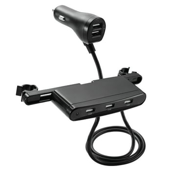 Premier Accessory Group Premier Headrest  5-Port USB Charger 5.5ft Cord for Phones, s, Mobile Devices