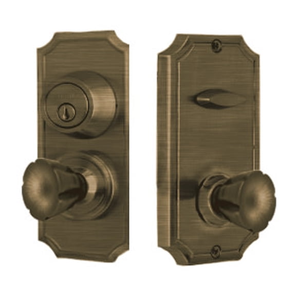 Weslock 1501E Unigard Interconnected Entry Set Single Cylinder Keyed - Antique Brass