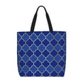 thumbnail image 1 of Fotbe Blue Gold Grid Lantern Shapes Bolsa Tote con Estampado para Mujer, Bolsos con Cremallera, Bolsa de Hombro Casual de Gran Capacidad con Bolsillos Internos, 1 of 7