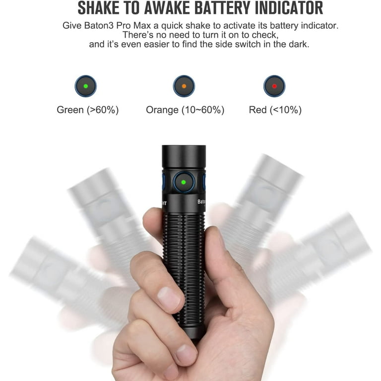 Baton 3 Pro Max 2500ルーメン強力EDC懐中電灯 OLIGHT Baton3 Pro Max 2500 Lumens Rechargeable Compact EDC