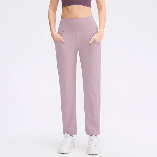 Pantalones deportivos para mujer, bolsillo de cintura alta, transpirable, de secado rápido, yoga, co Abanopi Pantalones deportivos para mujer