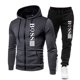 thumbnail image 1 of Conjuntos de ropa deportiva de moda para hombre, chándal cálido a prueba de viento para primavera y otoño, sudaderas con capucha y pantalones deportivos con cremallera estampadas a la moda para hombre, 1 of 4
