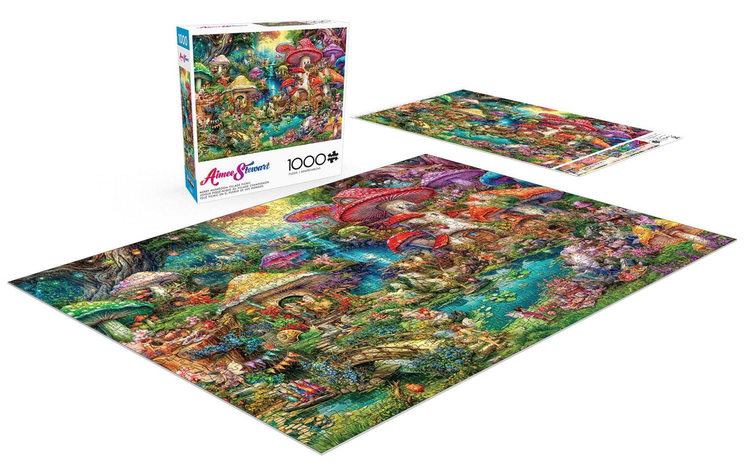 Buffalo Games - Aimee Stewart - Merry Mushroom Village Picnic - 1000 Piece Jigsaw Puzzle