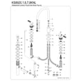 thumbnail image 6 of Kingston Brass KS8927KNL Convergent Two-Handle 3-Hole Deck Mount Widespread Bathroom Faucet with Knurled Handle and Brass Pop-Up in Brushed Brass, 6 of 7