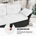 thumbnail image 6 of Noble House Convertible Sleeper Sofa Bed with Pull-Out Queen Design, Side Storage Pocket, Chenille Upholstery, White + Black, 6 of 15