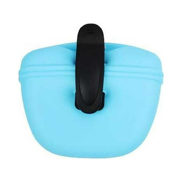 Billuyoard Bolsa de silicona para aperitivos de mascotas, portátil, lavable, Flexible, Adorable, reemplazo de entrenamiento, bolsa de juego, Suministros para perros Azul