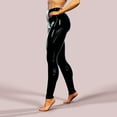 thumbnail image 4 of Stretch Pants for Women New Womens V-Waist Pants Shiny Bright Leather Leggings Pants Stretch Gym Workout Running Tights Pants Womens Pants Trendy Clothes Black-a, 4 of 9