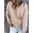 thumbnail image 4 of SHIBEVER Women Sweatshirt Fall Long Sleeve Hoodies Casual Loose Fit Fashion Hooded Top Soild Color Pullover with Pocket Size XL, 4 of 5
