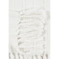 thumbnail image 4 of Troy 50 Inch Ultra Soft Cotton Throw Blanket, Raised Striped Design, White- Saltoro Sherpi, 4 of 5