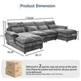 thumbnail image 6 of SOULART 110" Modular Sectional Sofa, Gray U Shaped Cloud Couches For Living Room, Cloud Couch Sectional With Double Cushion Sleeper Chaise, 6 of 8