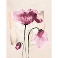 thumbnail image 2 of Jersova, R.  15x18 Gold Ornate Wood Framed with Double Matting Museum Art Print Titled - Violet Watercolor Poppies, 2 of 4