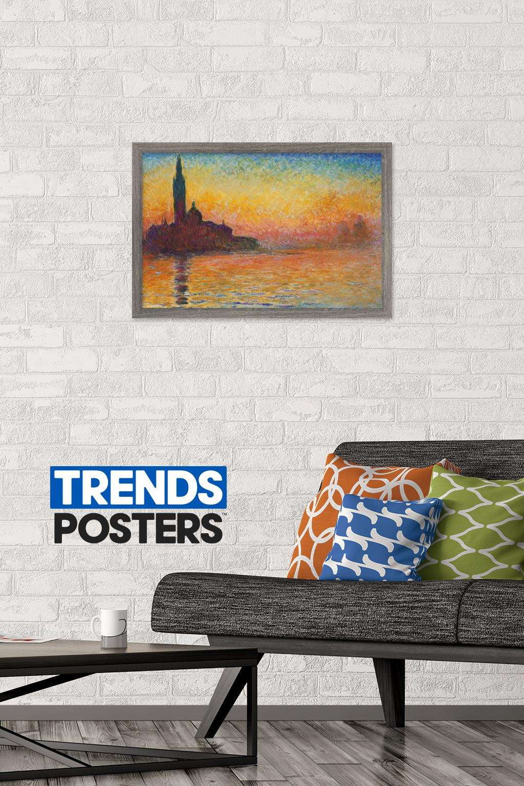 San Giorgio Maggiore At Dusk by Caude Monet Wall Poster, 14.725" x 22.375", Framed