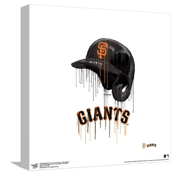 Gallery Pops MLB San Francisco Giants - Drip Helmet Canvas Wall Art, Unframed Version, 12" x 12"