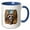 Blue/White, variant on 3drose, Cute Arizona Ring-tailed Cat Surrounded by White Cacti Blossom, 15oz Mug