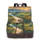 thumbnail image 1 of Easygdp Sunflowers At Sunset Mochila de Cuero para Mujeres, Bolso de Hombro, Bolsos de Mano de Moda para Trabajo y Viajes, 1 of 4