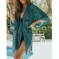 thumbnail image 3 of Bsubseach Women Mesh Lace Kimono Cardigan Swimsuit Cover Ups Floral Beachwear Dress, 3 of 6