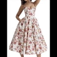 thumbnail image 3 of Vestidos de Invitada de Boda para Mujer, con Tirantes Finos, Corsé, para Fiesta de , con Encaje Floral, Vestidos Largos de Fiesta Flores Rojas M, 3 of 10