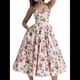 thumbnail image 3 of Vestidos de Invitada de Boda para Mujer, con Tirantes Finos, Corsé, para Fiesta de , con Encaje Floral, Vestidos Largos de Fiesta Flores Rojas M, 3 of 10