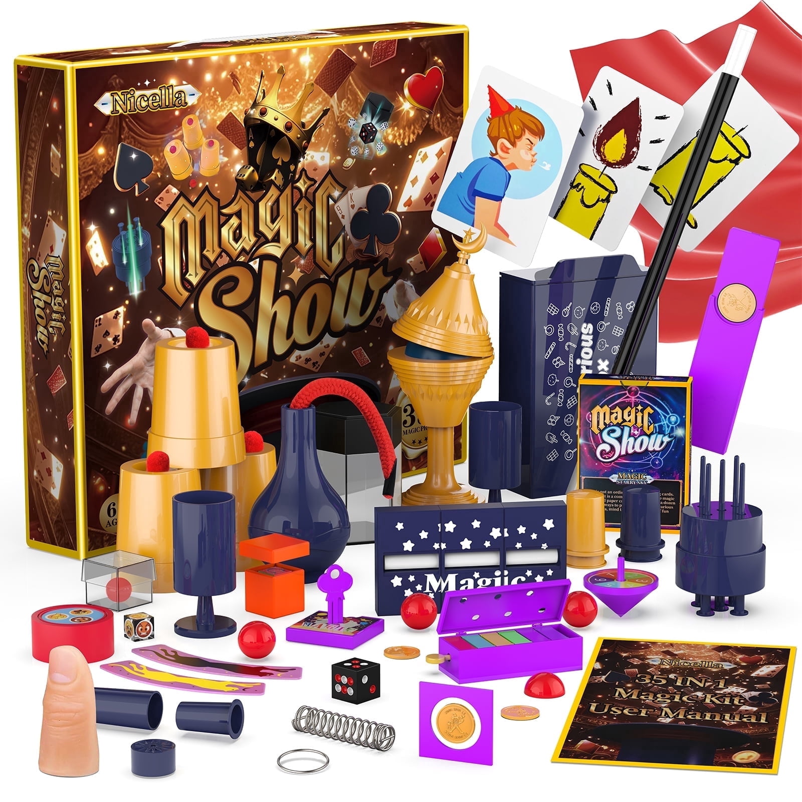Slinky Spectacular Magic Show W/Performance Table, 50 Pieces, Ages