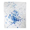 thumbnail image 1 of NUDECOR Throw Blanket Warm Cozy Print Flannel Colorful Splatter Watercolor for Abstract Splashes of Blue Paint on Ink Comfortable Soft for Bed Sofa and Couch 50x60 Inches, 1 of 1