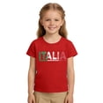 thumbnail image 3 of Girls Tshirts Children Italy Day Print Round Neck Short Sleeve Tee Top Girls Tops Red 8-9 Years, 3 of 7