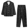 thumbnail image 5 of Garronmavis Black Dog Paws Cozy 2 Piece Pajama Set for Women Long Sleeve Button Up Sleepwear Lounge Set, Relaxing Night Outfit, Machine Washable, 5 of 7