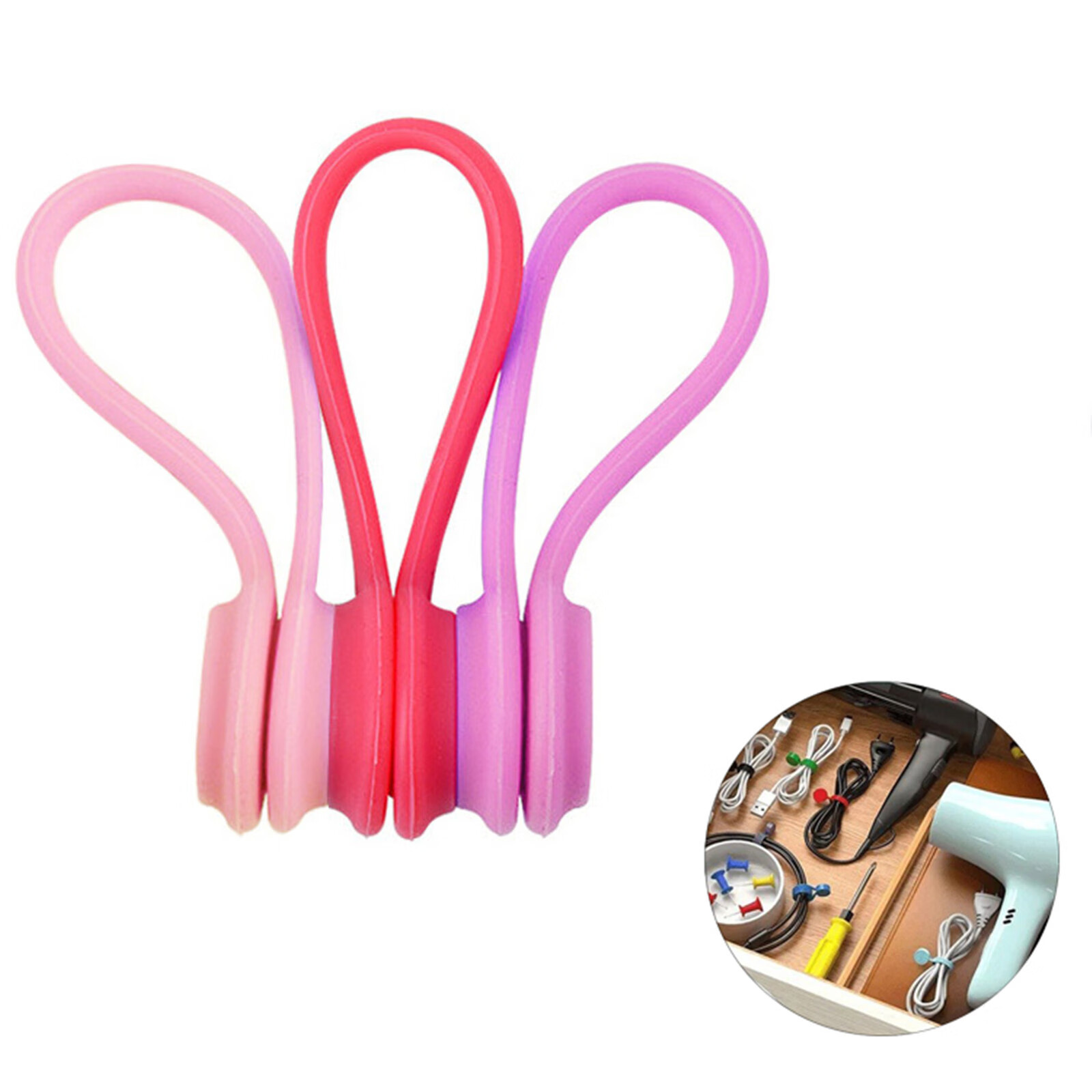LBS 3Pcs Twist Ties Cable Ties Clips Cable Straps
