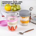 thumbnail image 2 of high qualityMason Jars for Overnight Oats, 4Pcs Overnight Oats Containers with Lids and Spoons, Food Storage Containers, 2 of 5