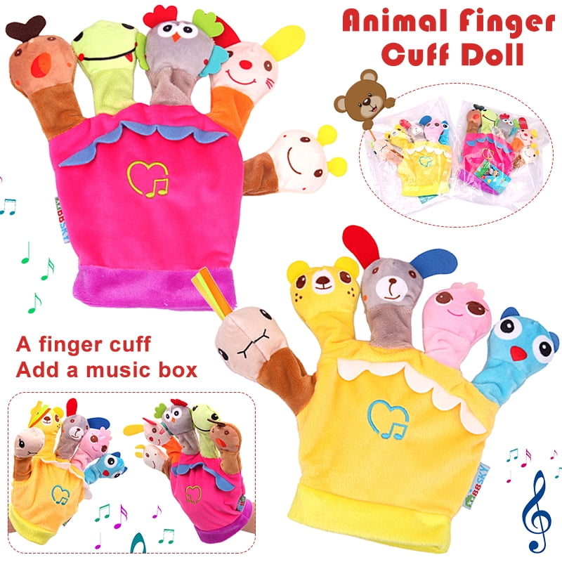 LNKOO 10 PCS Different Farm Animals Hand Puppets Set with Cloth Book Story  Telling, Finger Puppet Soft Gloves Hand puppets Toys for Kids Toddlers -  