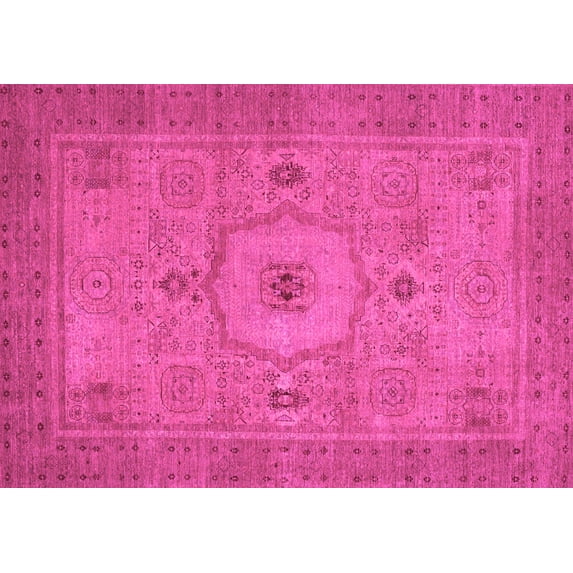 Ahgly Company Indoor Rectangle Abstract Pink Modern Area Rugs, 2' x 4'