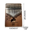 thumbnail image 3 of Kalimba Thumb Piano 17 Keys Solid Wooden Finger Instrument with Tuning Hammer Portable Musical Gift for Beginners Adults, 3 of 5