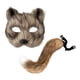 thumbnail image 2 of Conjunto de accesorios de cola de máscara de gato falso, accesorios de disfraces de cosplay de animales para espectáculos escénicos Café, 2 of 8