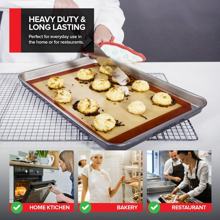 Aluminum 9x13 Baking Sheet Pan (2 Pack), Commercial Quarter Size